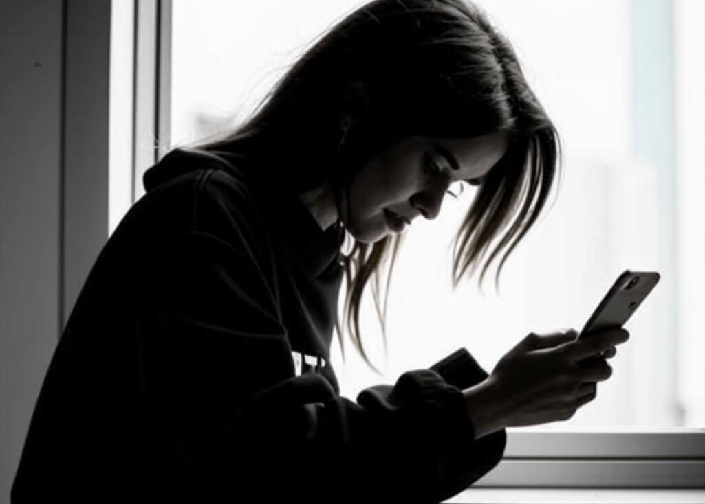 Девушка пишет сообщение чтобы потребовать развод