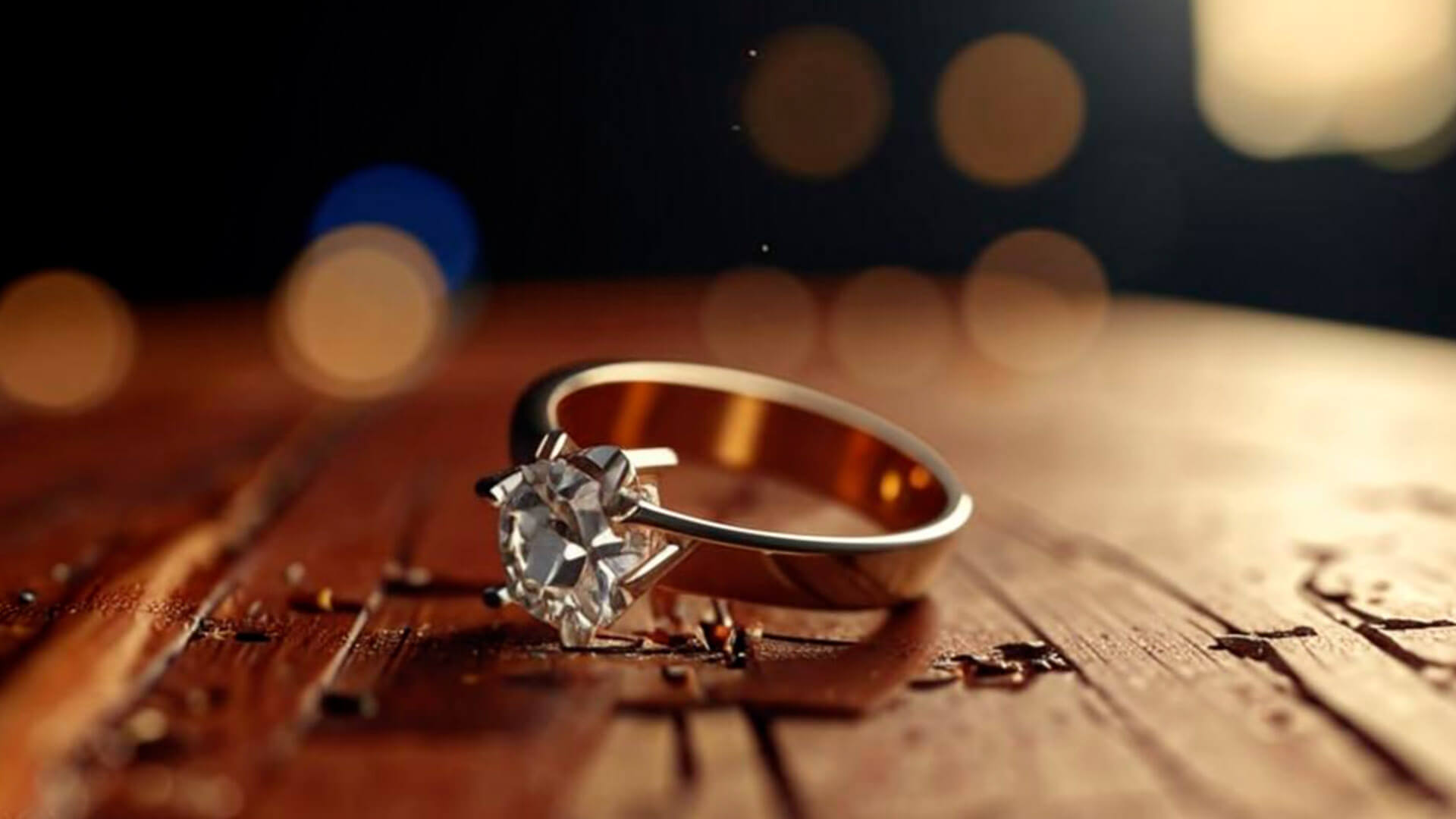 обручальное кольцо на столе
