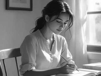 Сила благодарности. Девушка пишет дневник благодарности