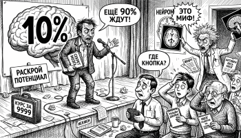 Коуч продаёт миф про мозг на 10 процентов, пока учёный показывает фМРТ и спорит
