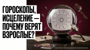 Хрустальный шар с бумажным кругом зодиака и лупой, тема веры взрослых в гороскопы