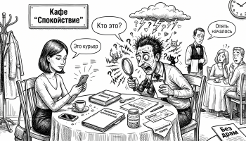 Мужчина ревнует женщину в кафе, превращая обычные сигналы в драму, тема психология ревности