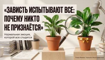 Два похожих растения разной пышности на светлом фоне как метафора зависти и сравнения